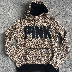 PINK leopard print hoodie